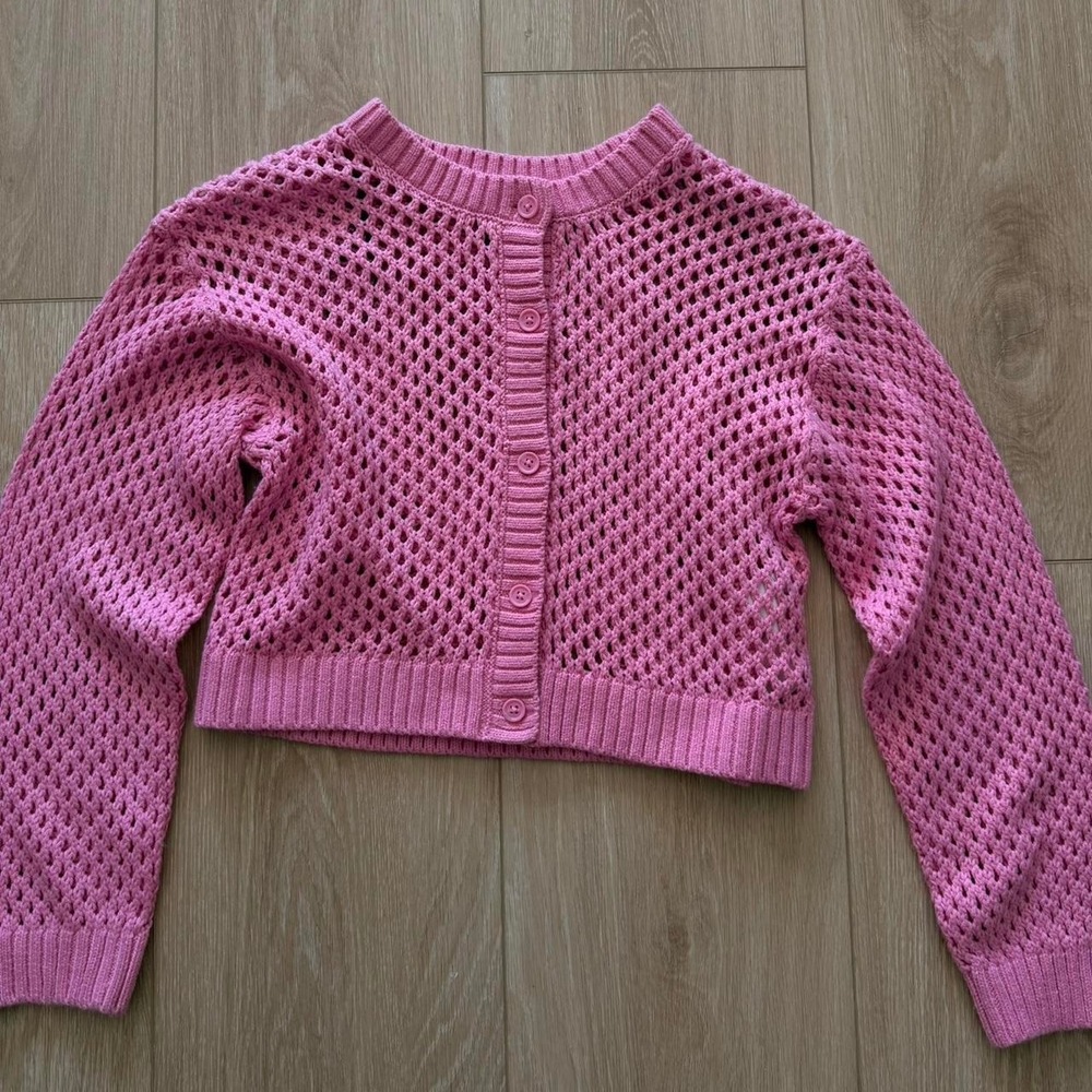Pint Knit Crochet Button Up Cardigan